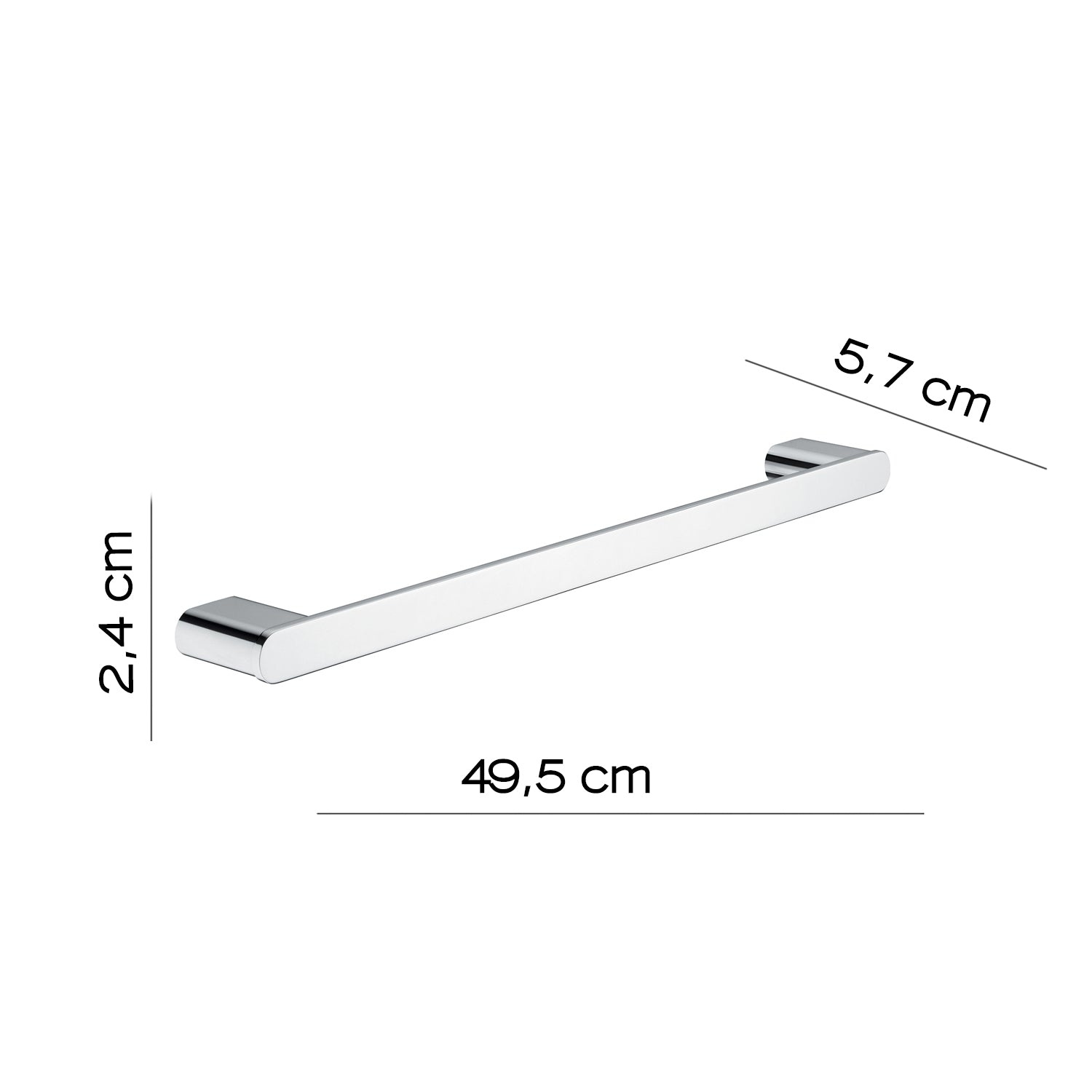 Portasalviette 50 cm a parete Gedy serie Azzorre - Cromato