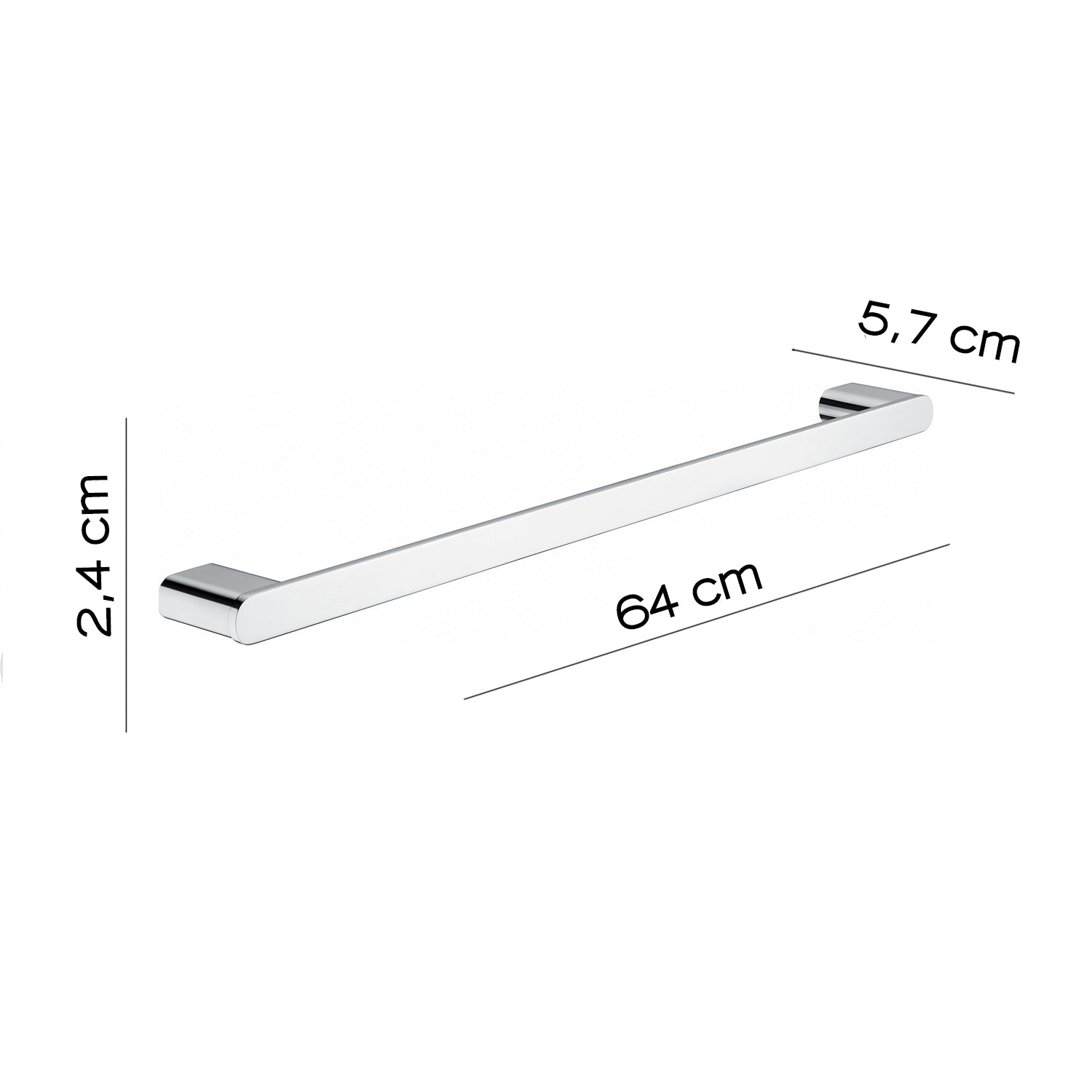 Portasalviette 65 cm a parete Gedy serie Azzorre - Cromato