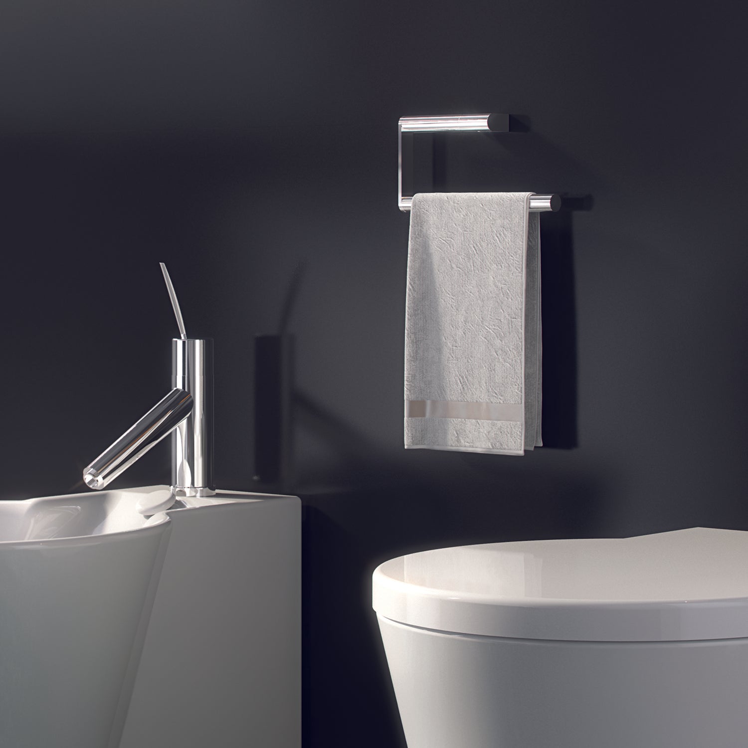 Portasalviette ad anello in ottone e Cromall Gedy serie Canarie - Cromato