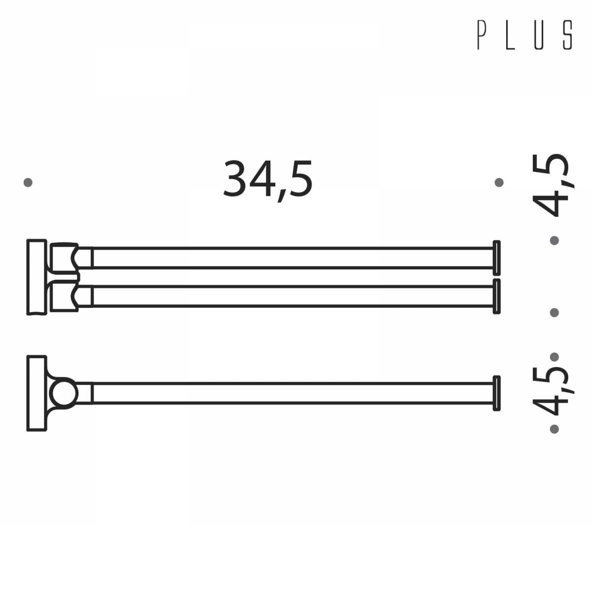 Porta salviette a doppio snodo  in ottone cromato lucido collezione Plus di Colombo Design