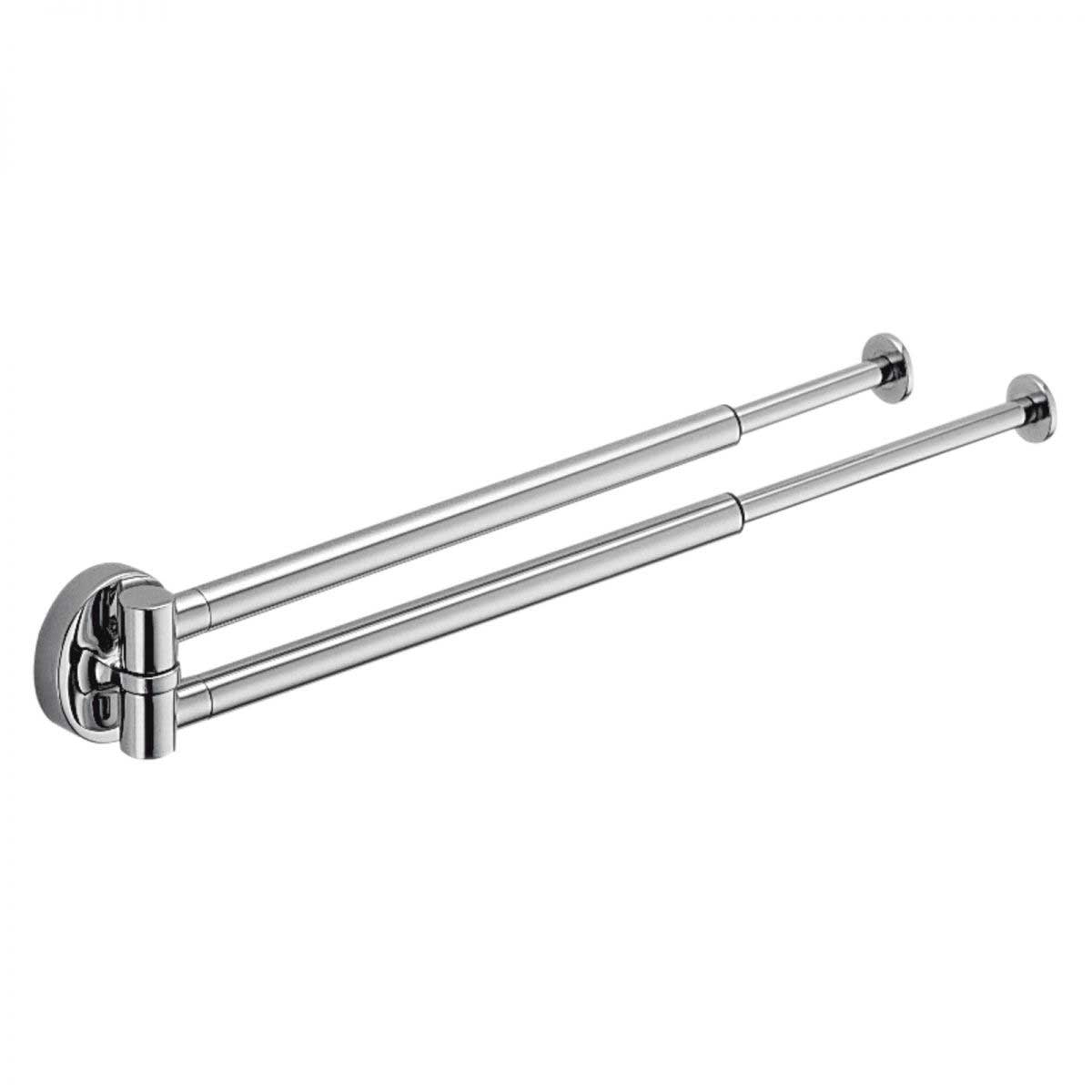 Porta salviette a doppio snodo estensibile  in ottone cromato lucido collezione Plus di Colombo Design