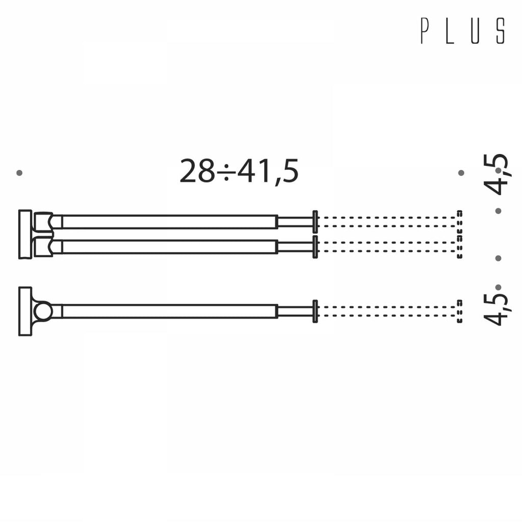Porta salviette a doppio snodo estensibile  in ottone cromato lucido collezione Plus di Colombo Design
