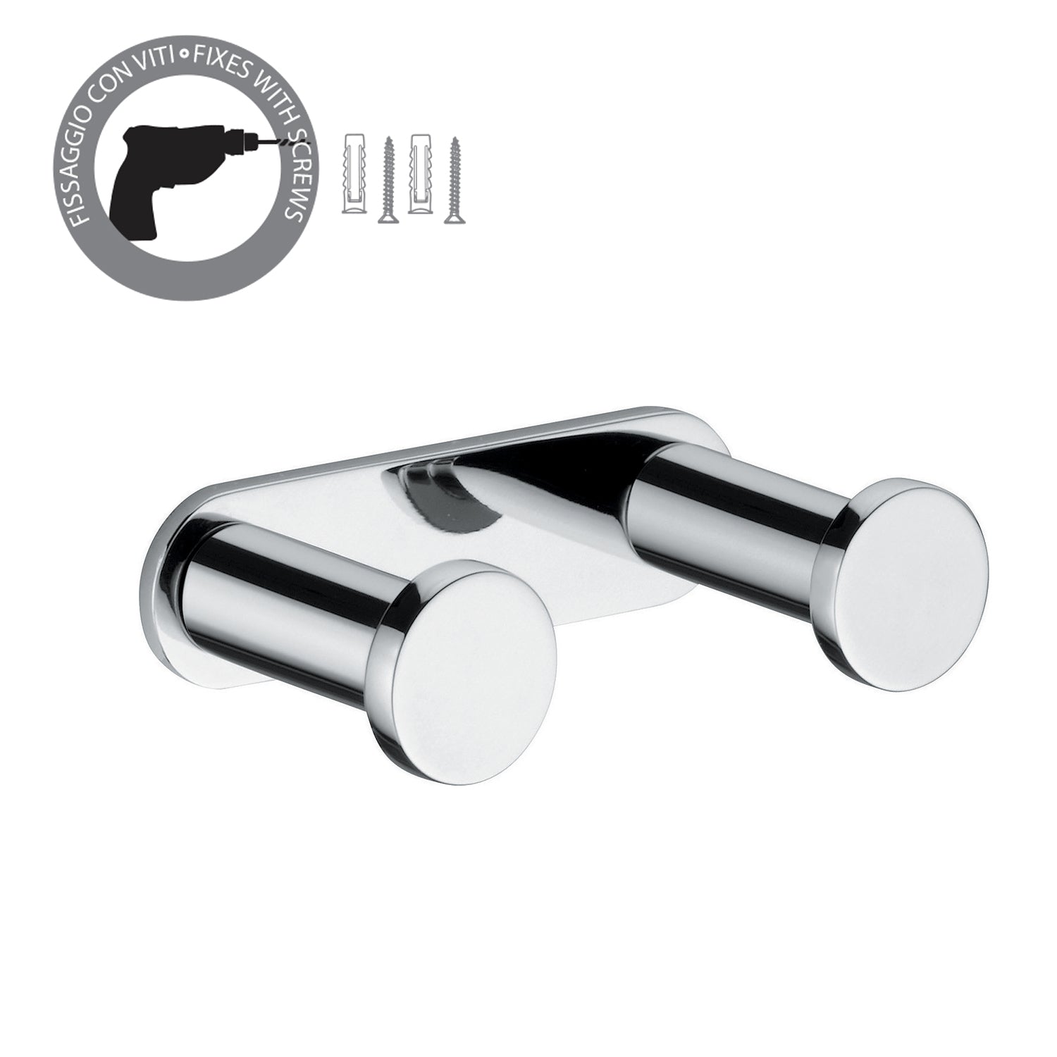 Appendiabiti doppio in ottone e Cromall Gedy serie Canarie - Cromato