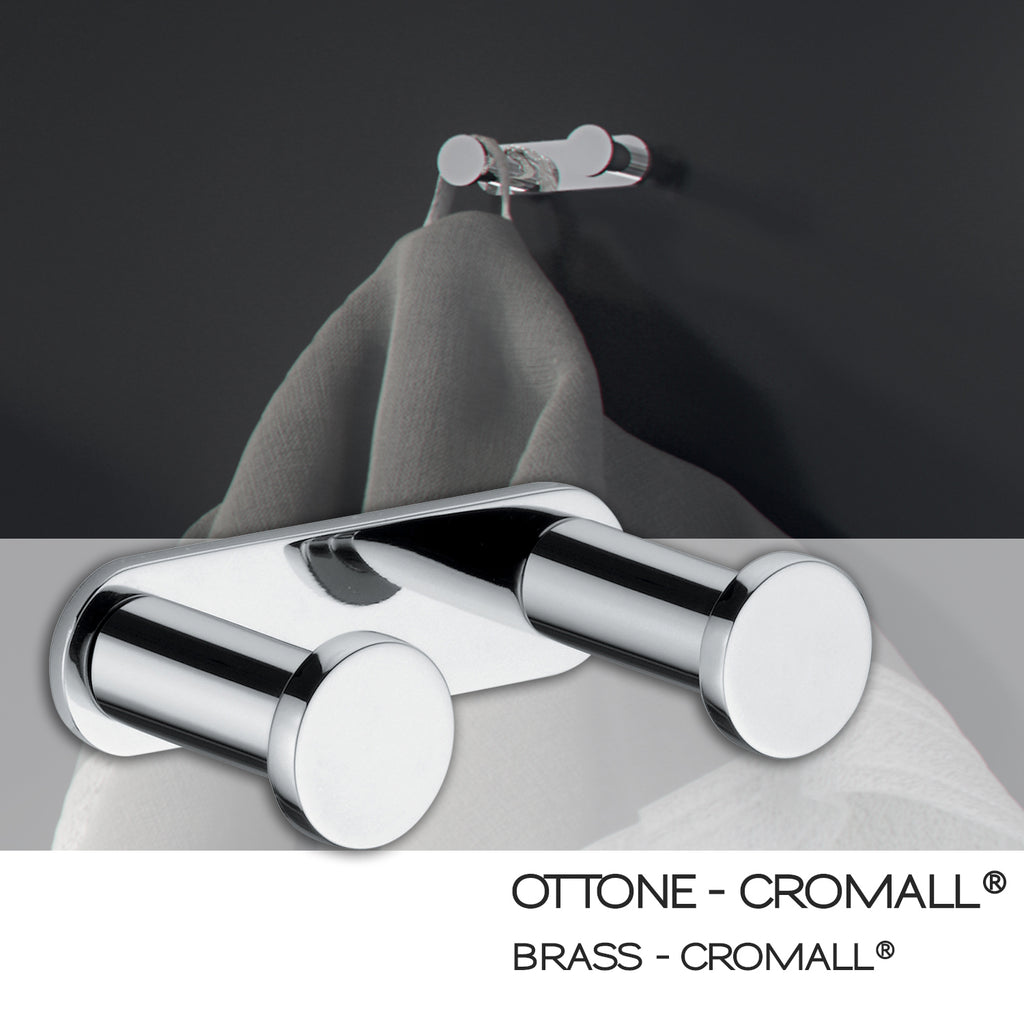 Appendiabiti doppio in ottone e Cromall Gedy serie Canarie - Cromato