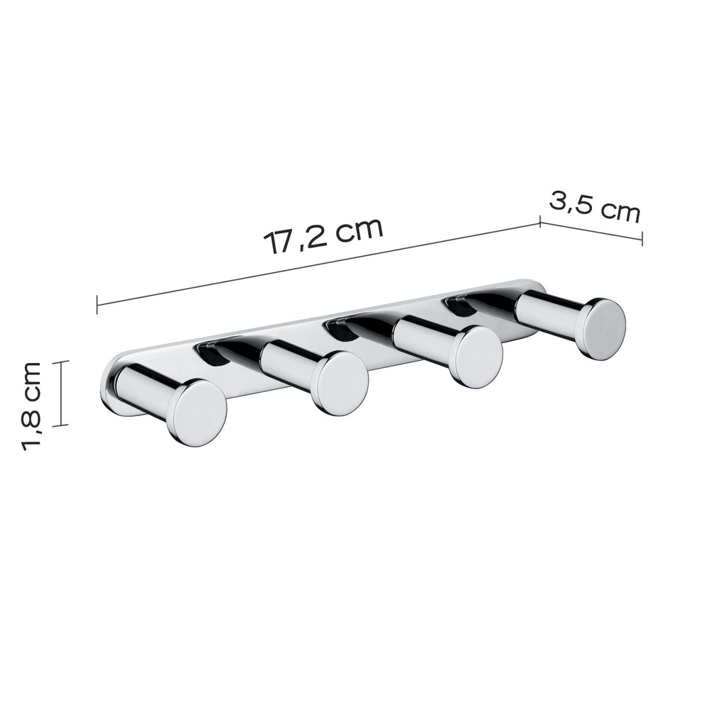 Appendiabiti multiplo in ottone e Cromall Gedy serie Canarie - Cromato