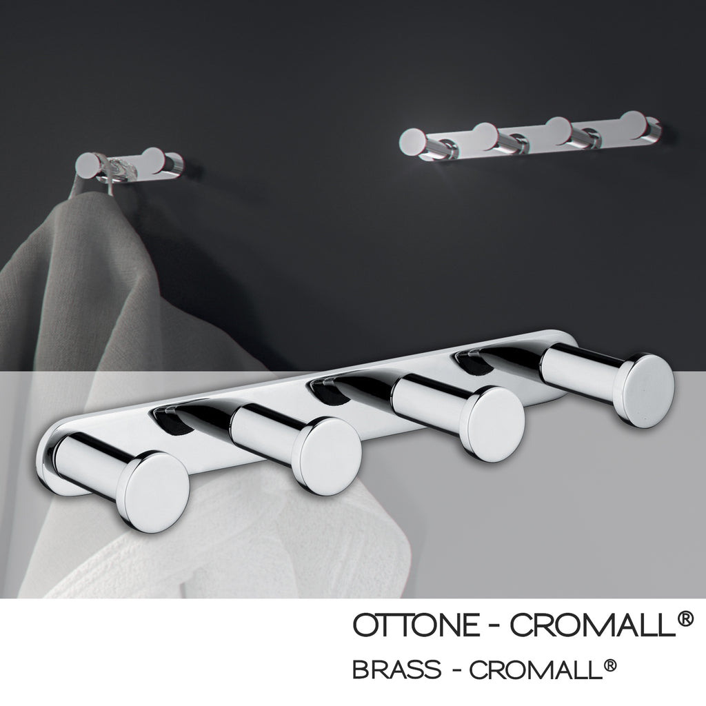 Appendiabiti multiplo in ottone e Cromall Gedy serie Canarie - Cromato