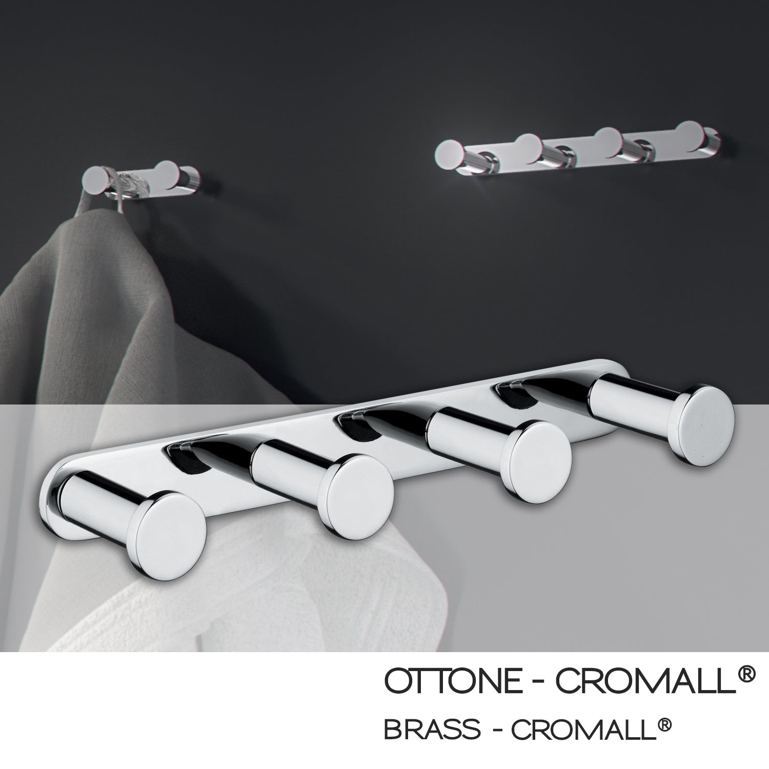 Appendiabiti multiplo in ottone e Cromall Gedy serie Canarie - Cromato