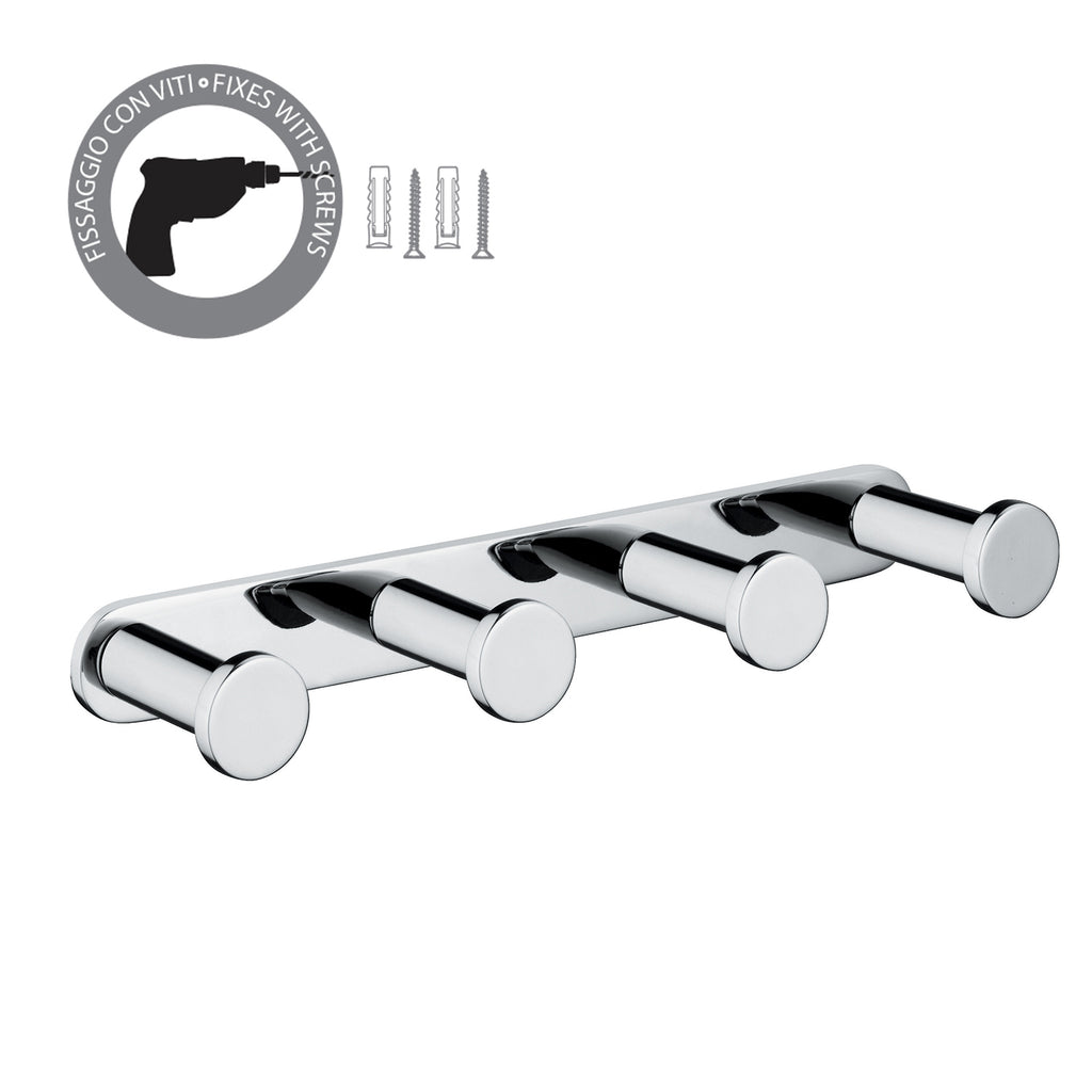 Appendiabiti multiplo in ottone e Cromall Gedy serie Canarie - Cromato