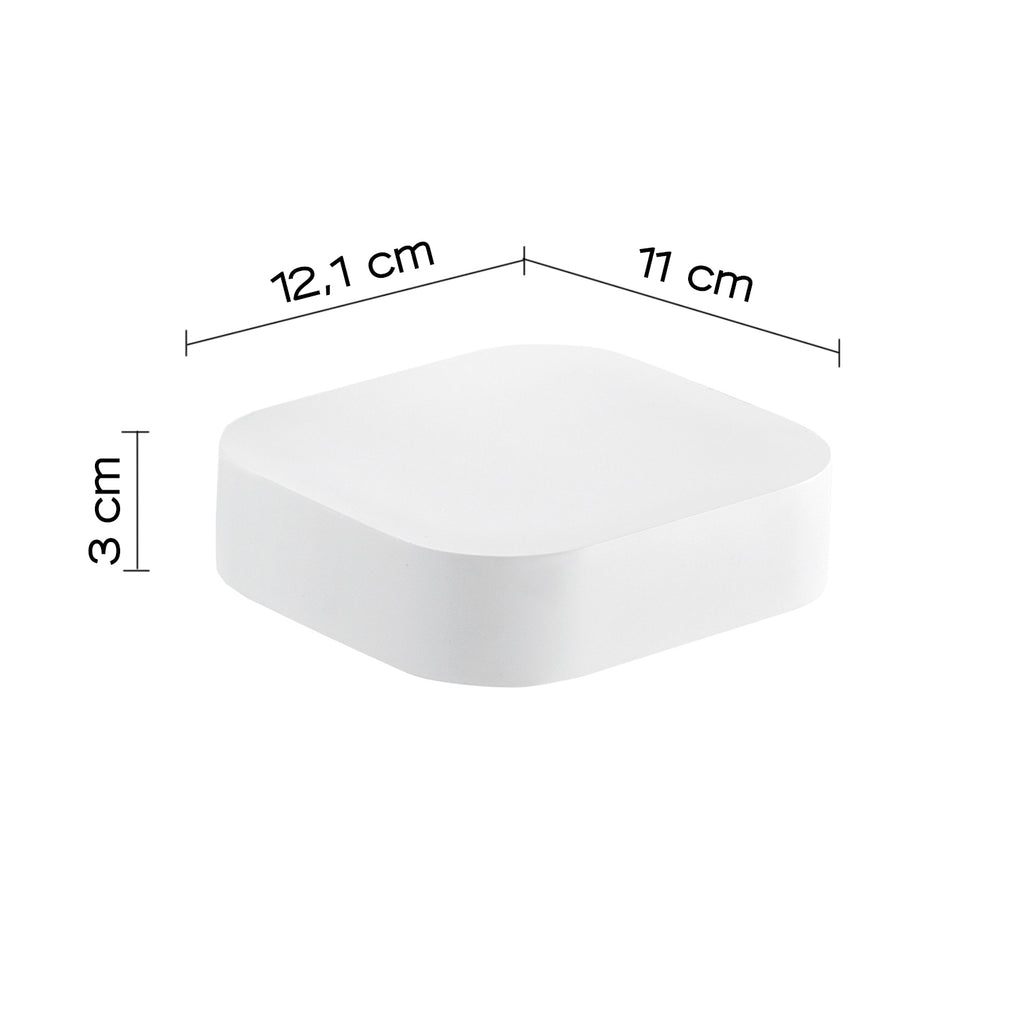Portasapone inamovibile in Cromall Outline di Gedy - Bianco Matt