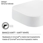 Portasapone inamovibile in Cromall Outline di Gedy - Bianco Matt