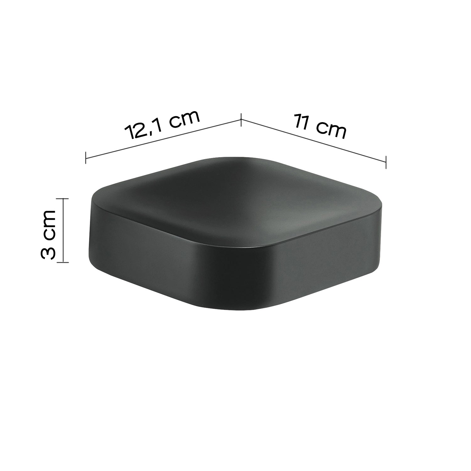 Portasapone inamovibile in Cromall Outline di Gedy - Nero Matt