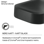 Portasapone inamovibile in Cromall Outline di Gedy - Nero Matt