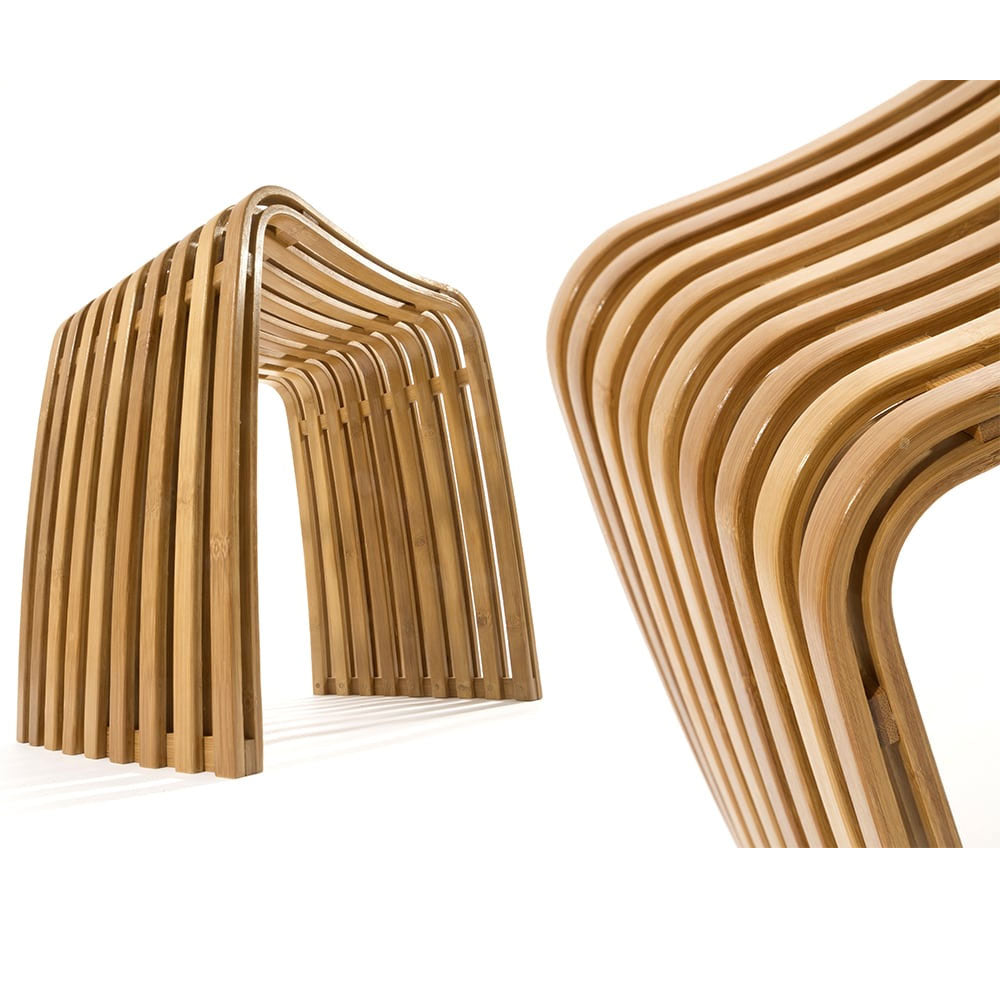 Sgabello 'Ordina' in bamboo by Cipi 46 x 31 x 46 cm