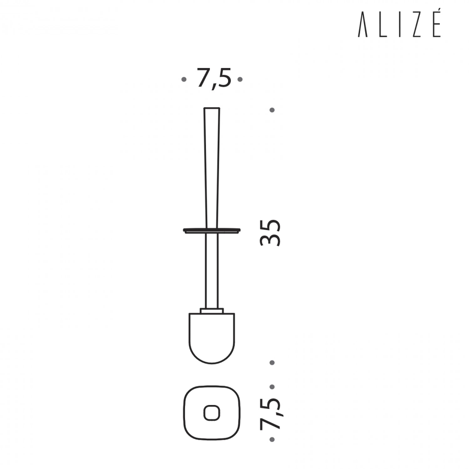 Manico con ciuffo per scopini cromo Colombo Design collezione AlizÃ¨