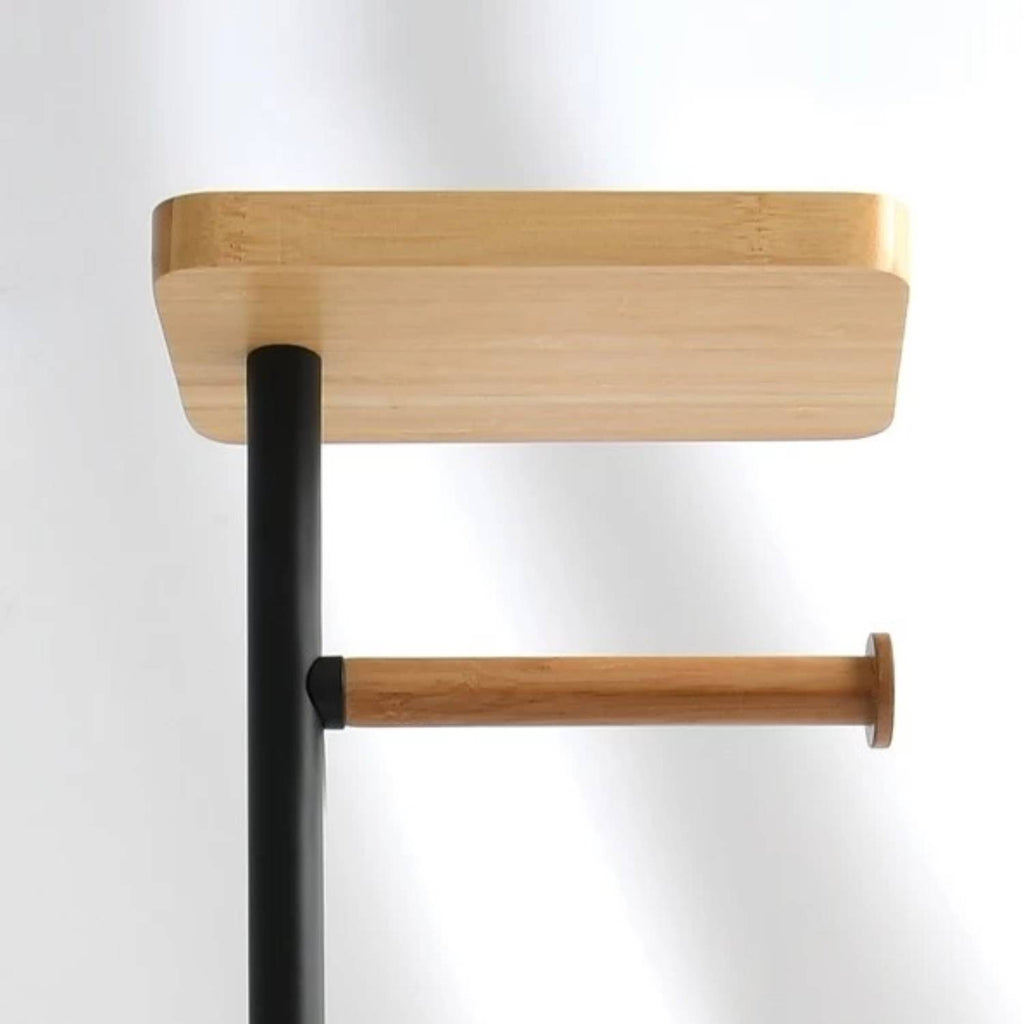 Piantana da bagno con Porta rotolo igienico modello Teiki colore nero opaco e bambÃ¹