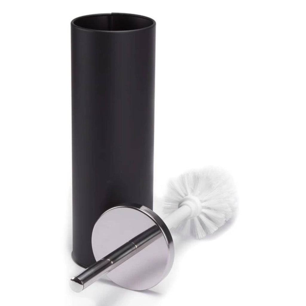 Spazzola igienica in metallo nero e acciaio inox