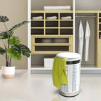 Cesto portabiancheria da 46 litri in acciaio inox colore bianco