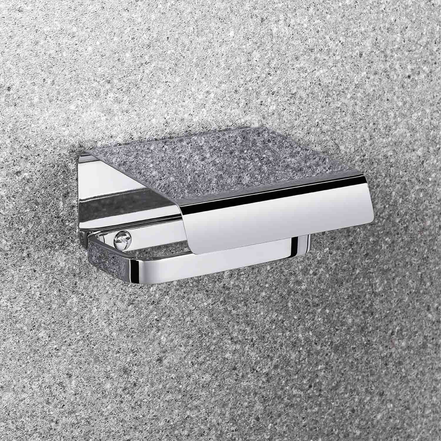 Porta rotolo coperto in ottone collezione Time di Colombo Design