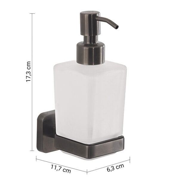 Dosasapone Gedy modello Tonga 6.3x11.7xH17.3 cm - Gun Metal