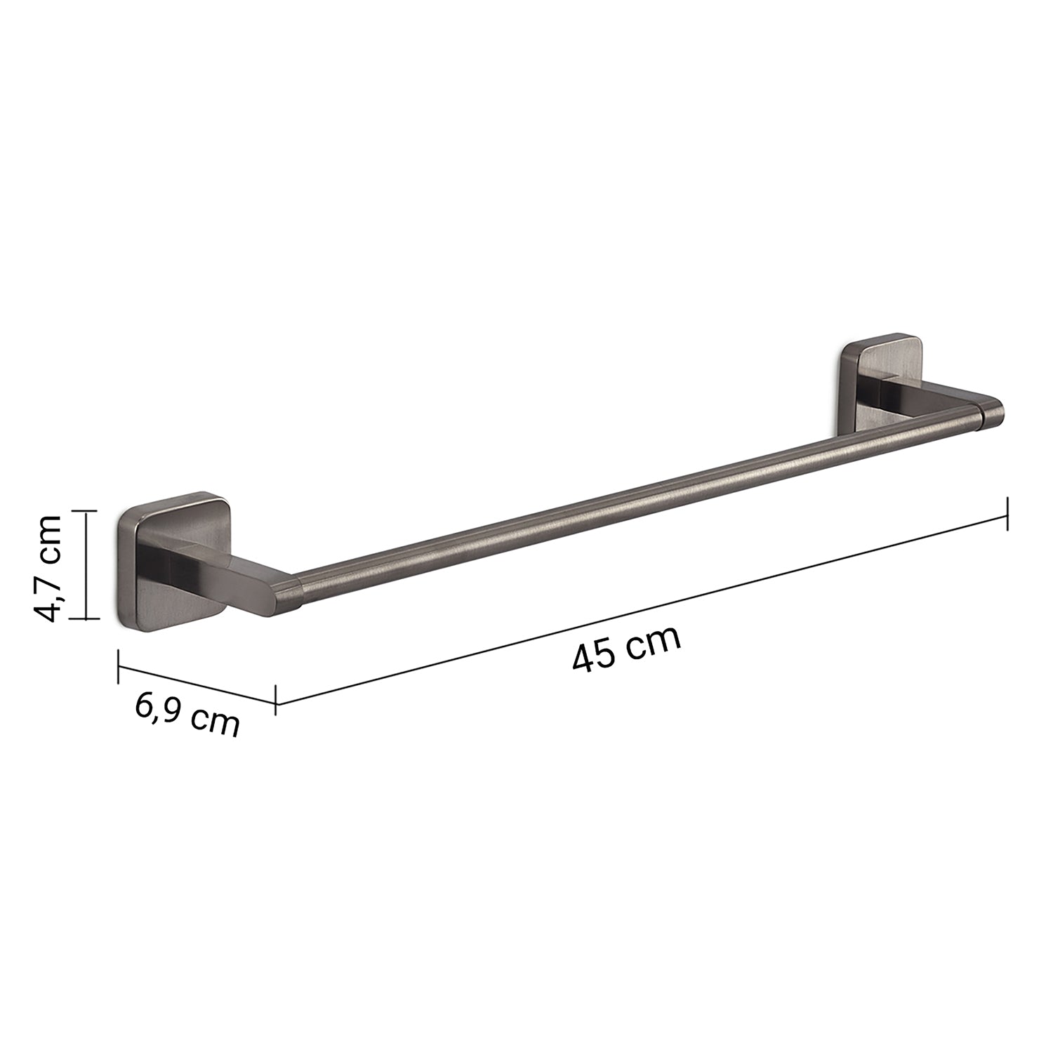 Portasalviette 45 cm Gedy modello Tonga 45x6.9xH4.7 cm - Gun Metal