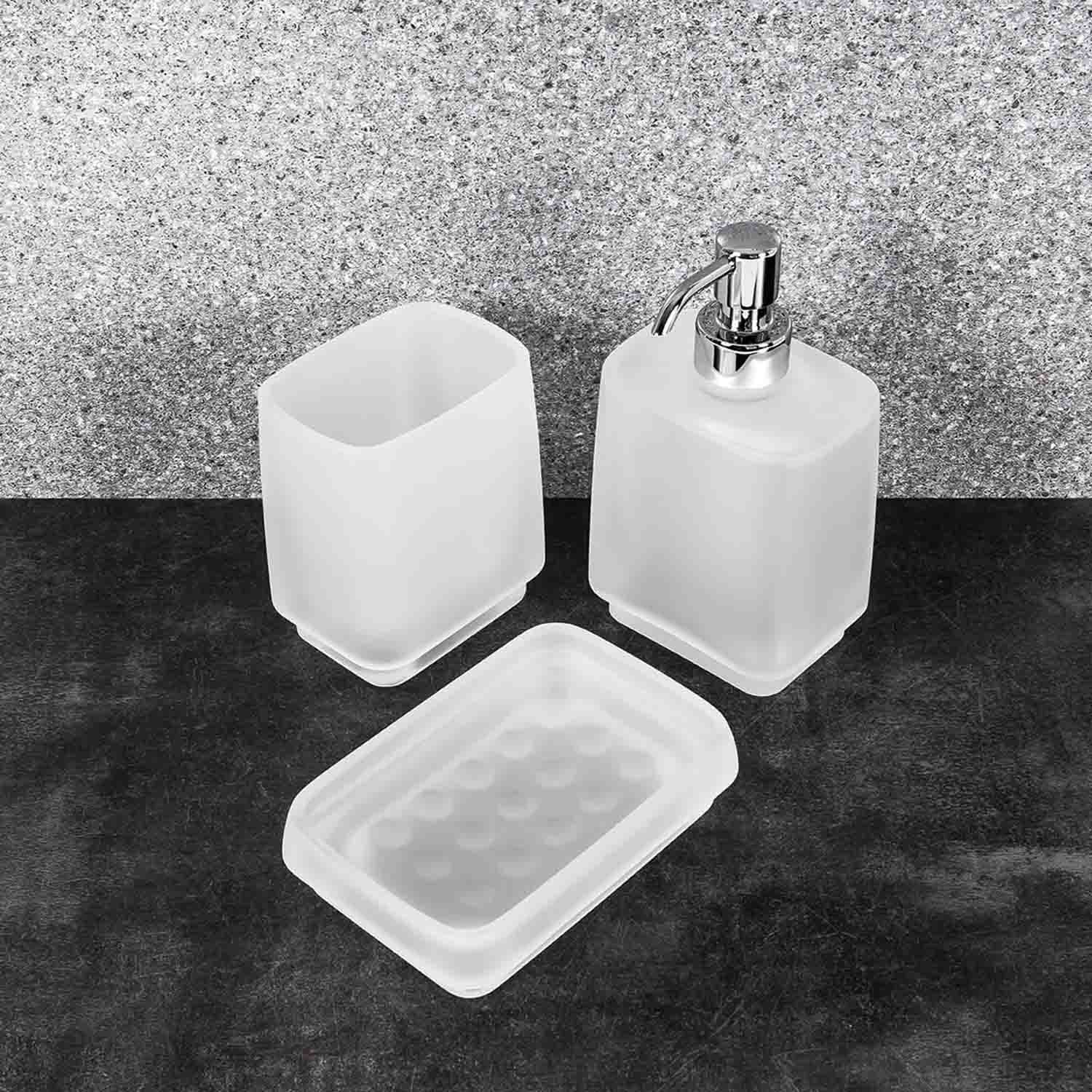 Porta sapone d'appoggio in vetro acidato Time di Colombo Design