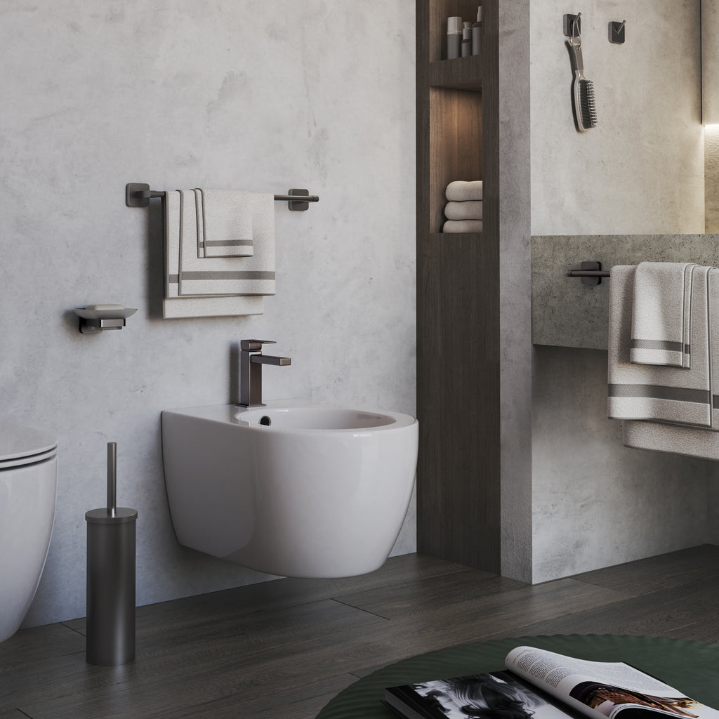 Portasalviette ad anello Gedy modello Tonga 17x4.6xH16 - Gun Metal