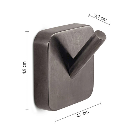 2 appendiabiti Gedy modello Tonga 4.7x3.1xH4.9 cm - Gun Metal