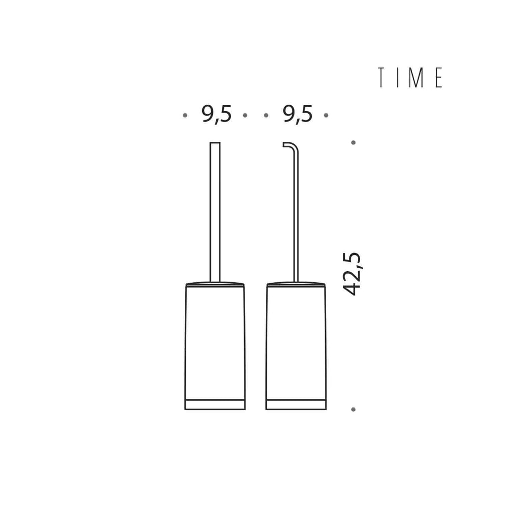 Porta scopino d'appoggio in ottone e vetro acidato collezione Time di Colombo Design