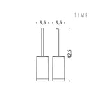 Porta scopino d'appoggio in ottone e vetro acidato collezione Time di Colombo Design