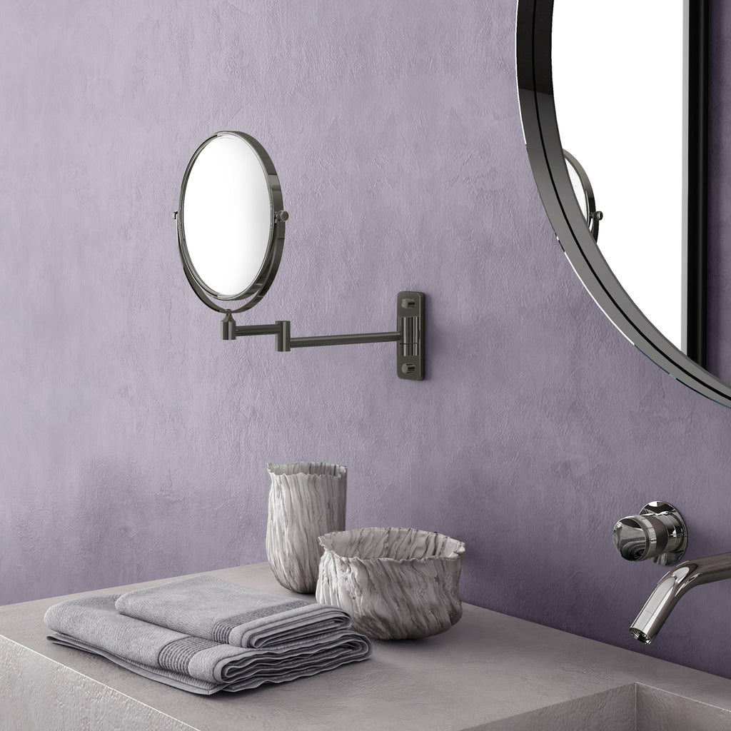 Specchio ingranditore Gaia di Gedy - Gun Metal