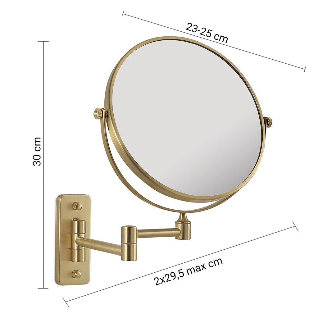 Specchio ingranditore Gaia di Gedy - Oro Matt