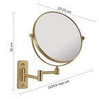 Specchio ingranditore Gaia di Gedy - Oro Matt