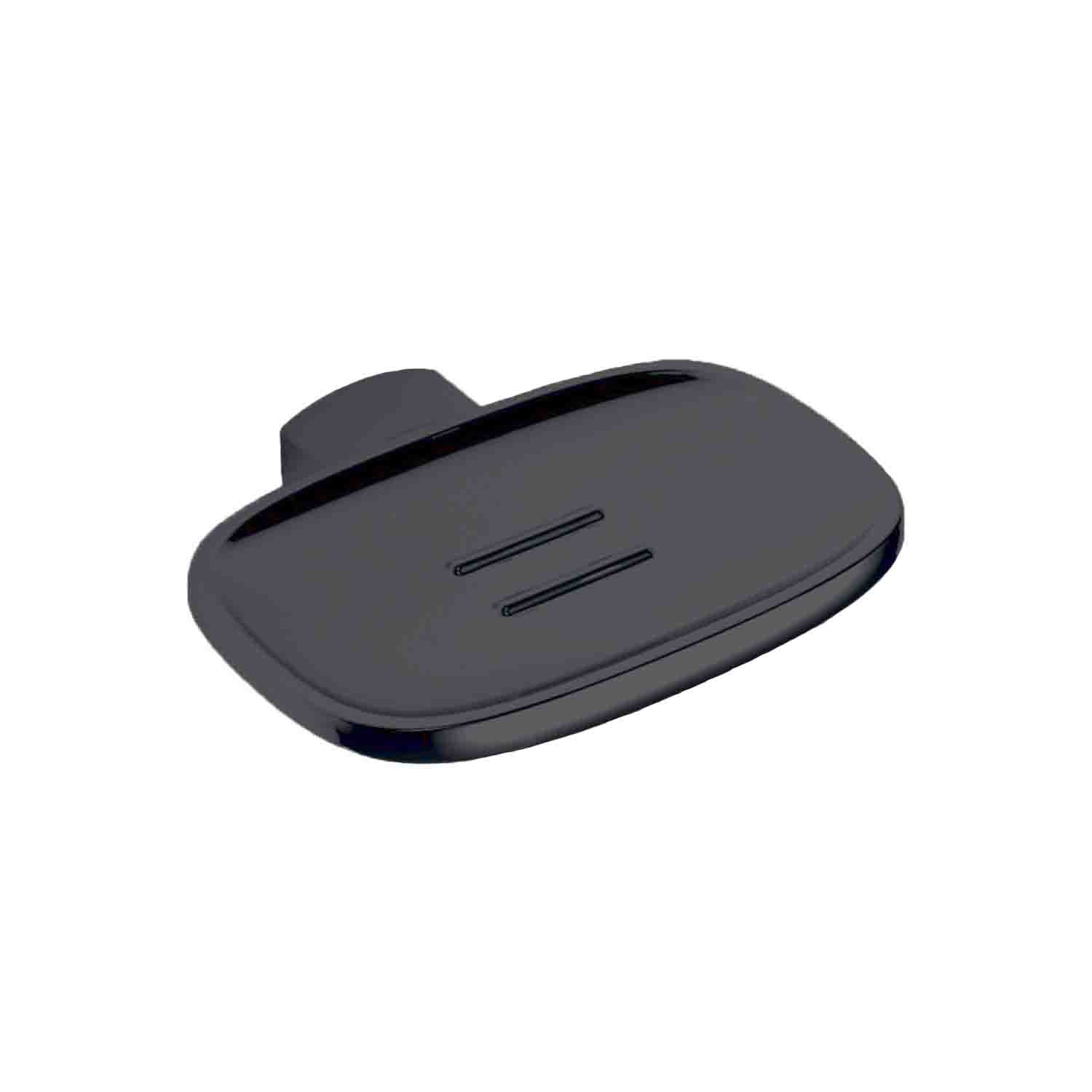Porta sapone inamovibile in nero cromato collezione Trenta di Colombo Design