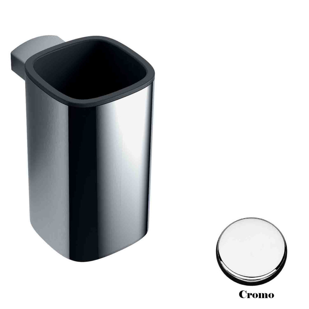 Porta bicchiere in ottone cromato collezione Trenta di Colombo Design