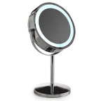 Specchio ingranditore bifacciale con luce LED Gemma di Gedy - Cromato