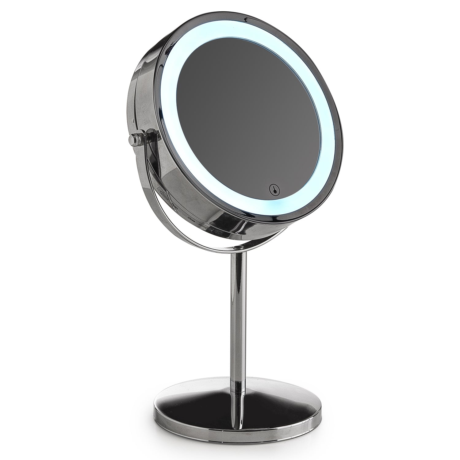 Specchio ingranditore bifacciale con luce LED Gemma di Gedy - Cromato