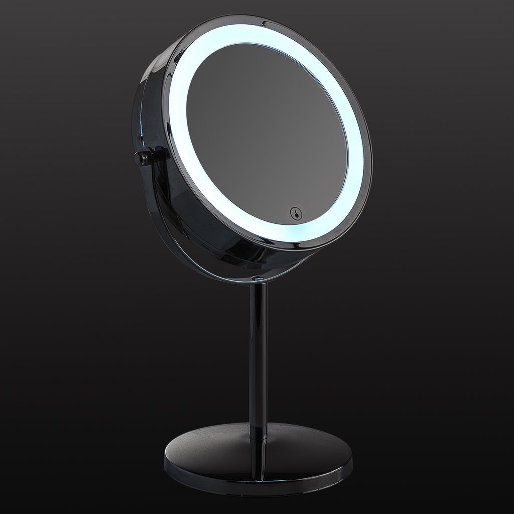 Specchio ingranditore bifacciale con luce LED Gemma di Gedy - Cromato