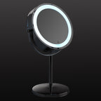 Specchio ingranditore bifacciale con luce LED Gemma di Gedy - Cromato