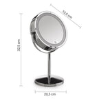 Specchio ingranditore bifacciale con luce LED Gemma di Gedy - Cromato