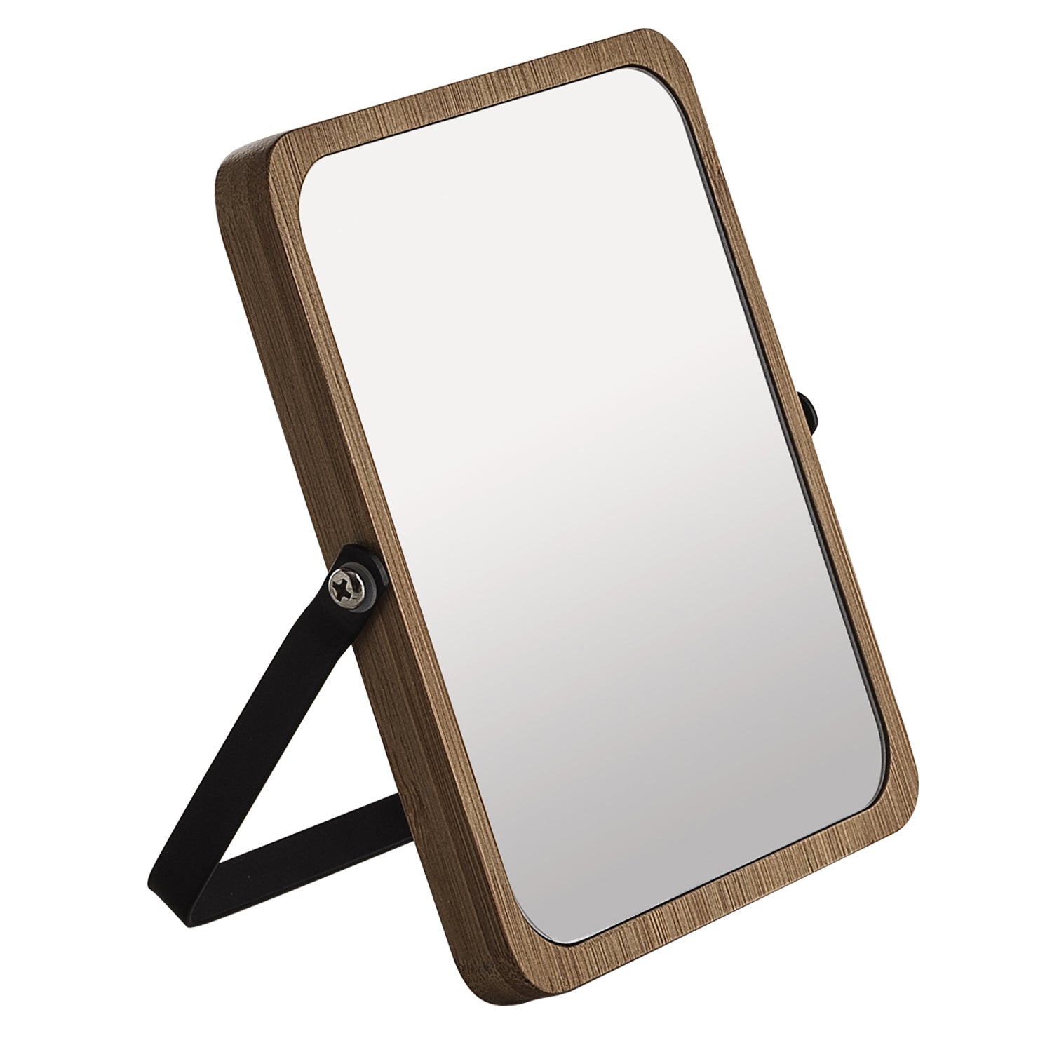 Specchio ingranditore bifacciale Midori di Gedy - Naturale/Nero Matt