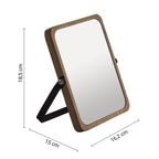 Specchio ingranditore bifacciale Midori di Gedy - Naturale/Nero Matt