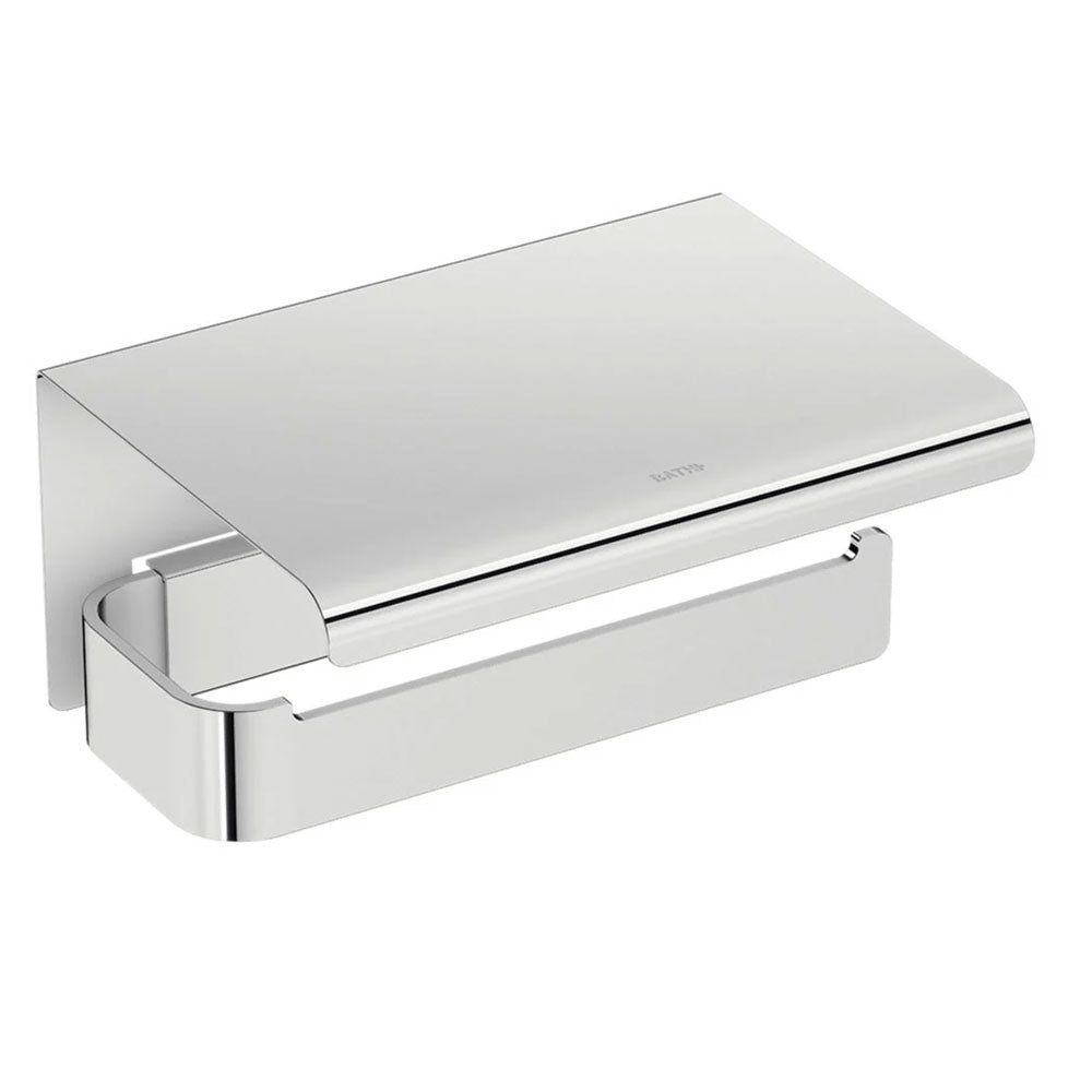 Porta rotolo a muro in acciaio cromato della collezione 'Line' by Cosmic - cm 15