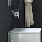 Porta rotolo a muro in acciaio cromato della collezione 'Line' by Cosmic - cm 15