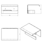 Porta rotolo a muro in acciaio cromato della collezione 'Line' by Cosmic - cm 15