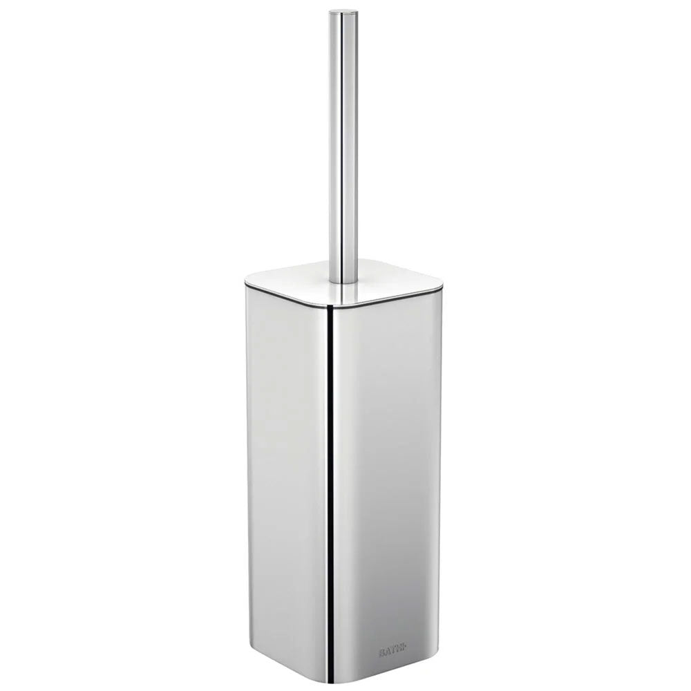 Porta scopino a terra in acciaio cromato della collezione 'Line' by Cosmic - cm 9