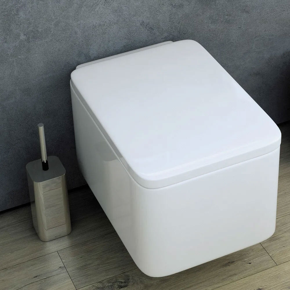 Porta scopino a terra in acciaio cromato della collezione 'Line' by Cosmic - cm 9