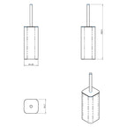 Porta scopino a terra in acciaio cromato della collezione 'Line' by Cosmic - cm 9