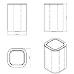 Cestino gettacarta da bagno in acciaio inox lucido della collezione 'Line' by Cosmic - cm 20