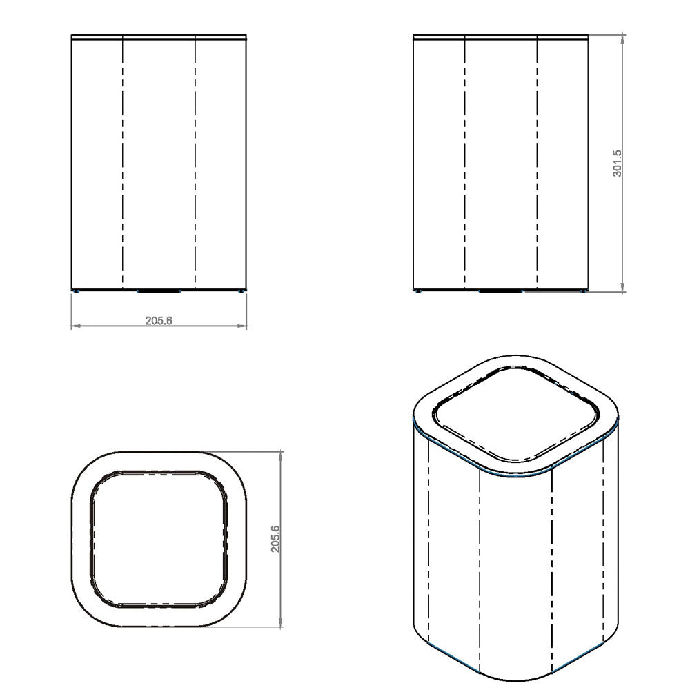 Cestino gettacarta da bagno in acciaio inox lucido della collezione 'Line' by Cosmic - cm 20