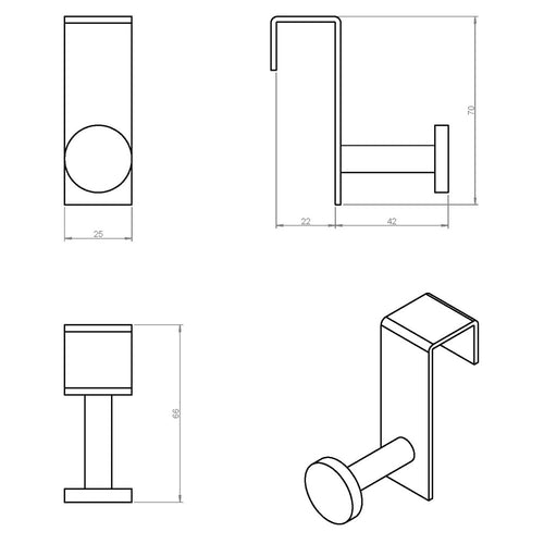 Appendino da appoggio in ottone verniciato della collezione 'Stick' by Cosmic - 2